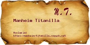 Manheim Titanilla névjegykártya